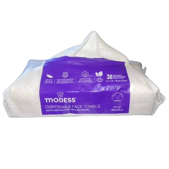 Modess Disposable Face Towels Dry Wipes USE DRY OR WET– 30CT - Picture 5 of 5